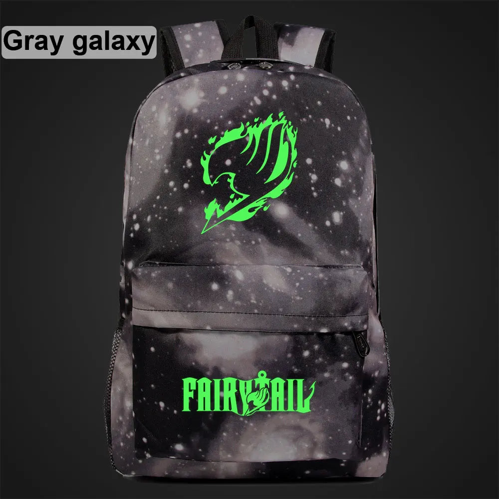 Anime Green Light Luminous Cartoon Fairy Tail School Bag