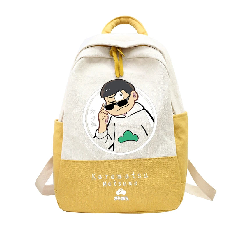 Anime Osomatsu-san Patchwork Women Backpack Teenagers Girls Bagpack