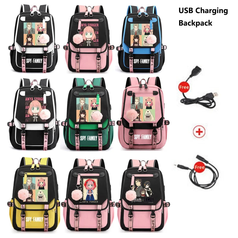 Animes Backpack SPYxFAMILY Anya Forger School Backpack Bag