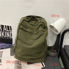 Canvas Rucksack Large Capacity School Bag Unisex Book Bag
