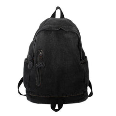 Vintage Women Backpack Denim Daypack Large Capacity Student School Book Bag