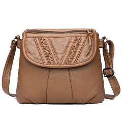 Women Shoulder Bag Pu Leather Crossbody Messenger Bag Soft Washed Leather