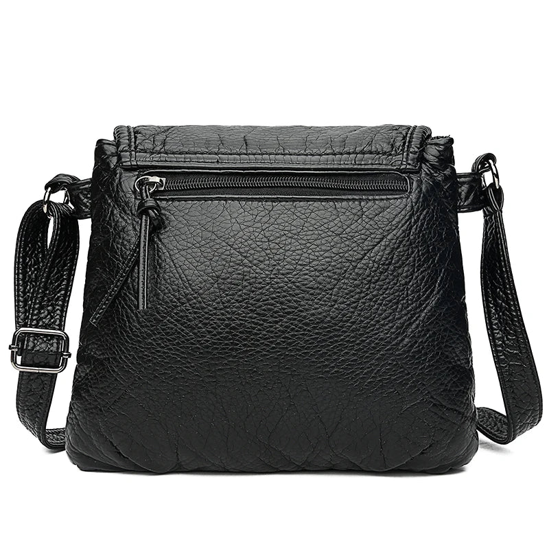 Women Shoulder Bag Pu Leather Crossbody Messenger Bag Soft Washed Leather
