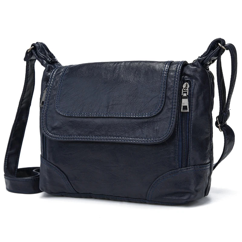 Women Shoulder Bag Crossbody Bag Soft Washed Leather Messenger Bag