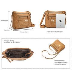 Women Shoulder Bag Leather Crossbody Elephant Patchwork Messenger Purse