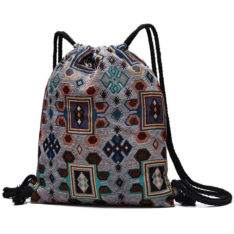 Vintage Bohemian Style Canvas Shoulder Bag for Women