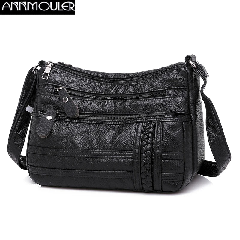 Soft Leather Shoulder Bag Women's Crossbody Purse Lady Bolsas