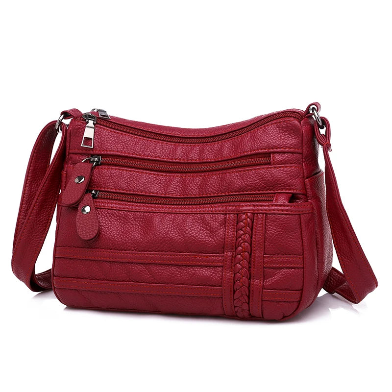 Soft Leather Shoulder Bag Women's Crossbody Purse Lady Bolsas