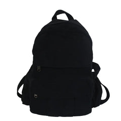 Canvas Student School Bag Large Capacity Zipper Book Bag
