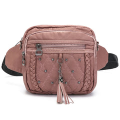 Small Women Bag Pu Leather Waist Bag Tassel Shoulder Crossbody Bag