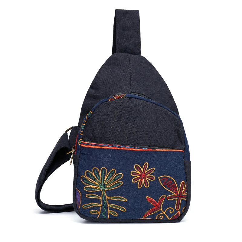 Bohemian Style Chest Bag Shoulder Bag Patchwork Crossbody Purse
