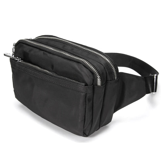 Large Capacity Women's Fanny Pack Tri-Zip Waist Bag High Phone Pocket Purse