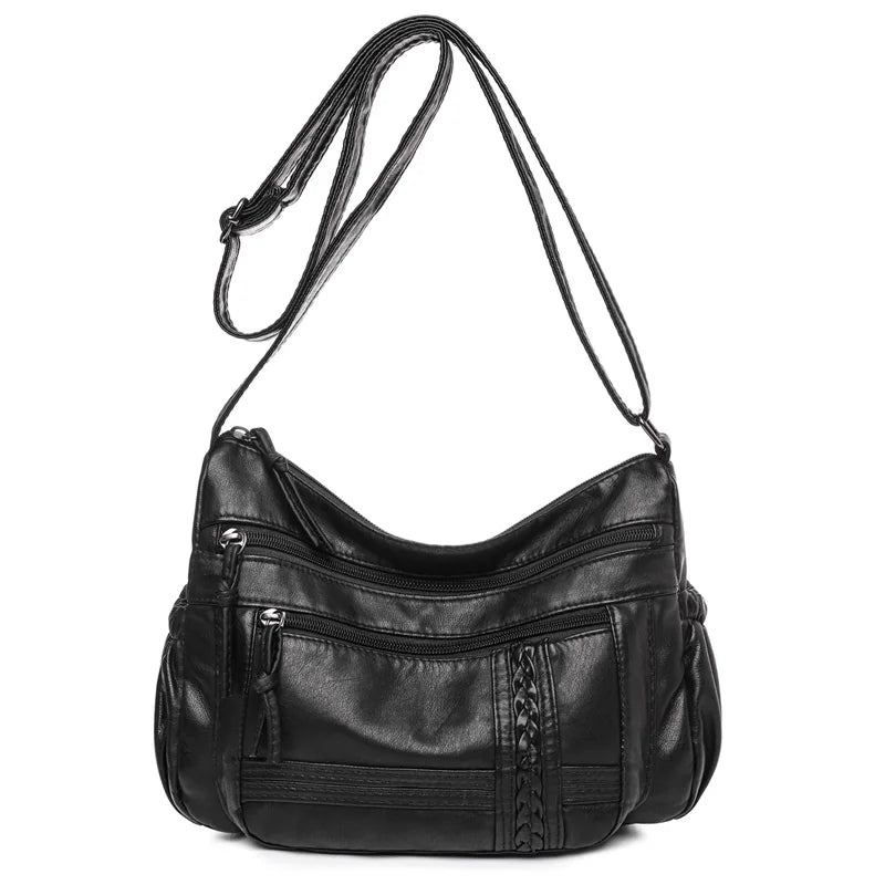 Vintage Messenger Bag Soft Pu Leather Crossbody Bag Brown Leather Handbag