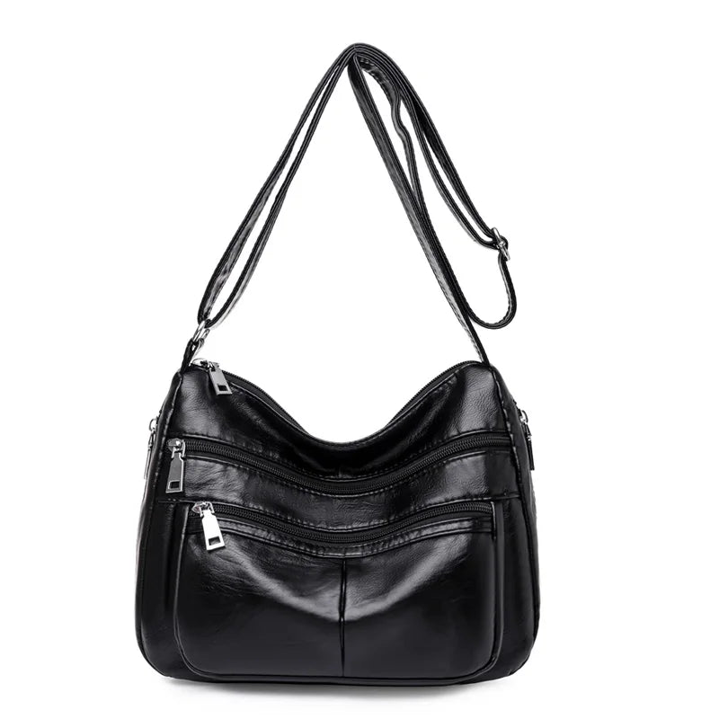 Faux Leather Shoulder Bag Women Crossbody Bag Solid Messenger Bolsa
