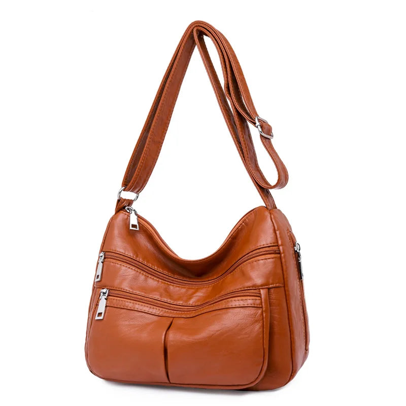 Faux Leather Shoulder Bag Women Crossbody Bag Solid Messenger Bolsa