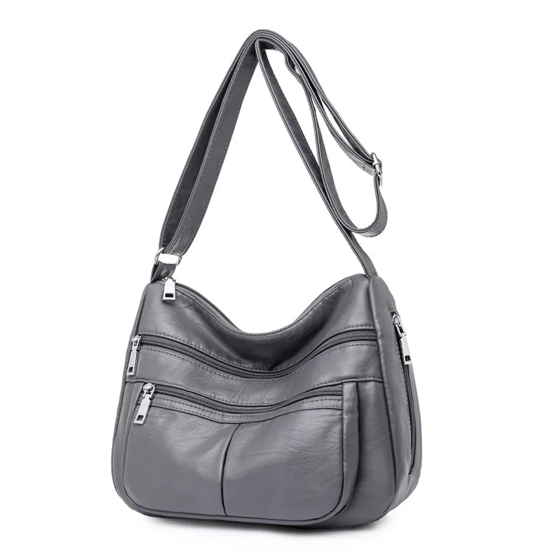Faux Leather Shoulder Bag Women Crossbody Bag Solid Messenger Bolsa