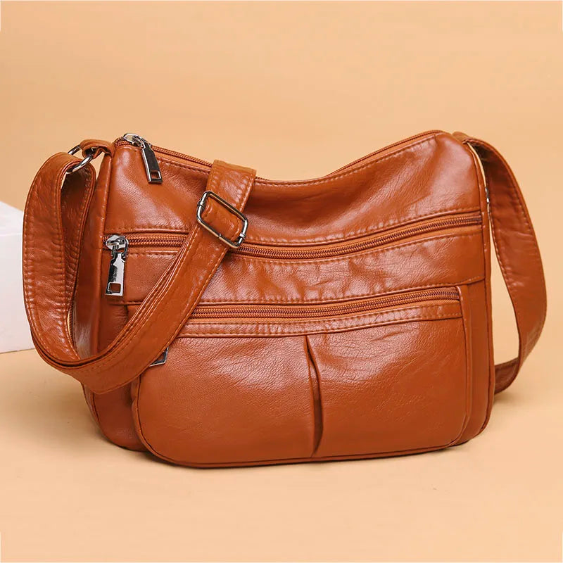 Faux Leather Shoulder Bag Women Crossbody Bag Solid Messenger Bolsa