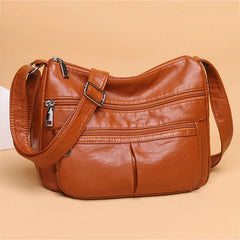 Faux Leather Shoulder Bag Women Crossbody Bag Solid Messenger Bolsa