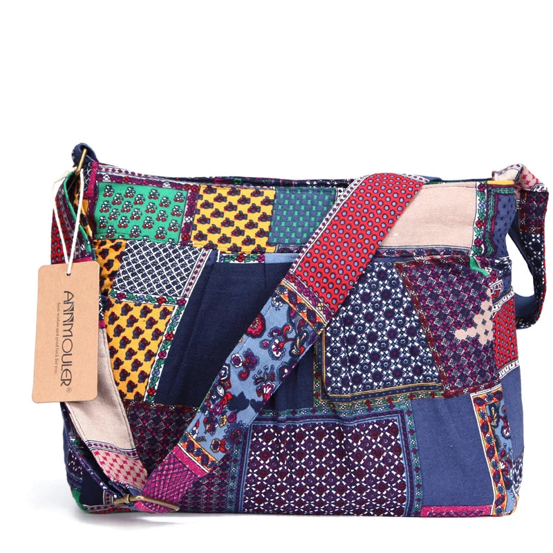 Elephant Printed Crossbody Bag with Large Capacity and 2 Pockets