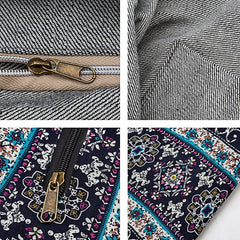 Vintage Elephant Floral Print Crossbody Messenger Bag for Ladies