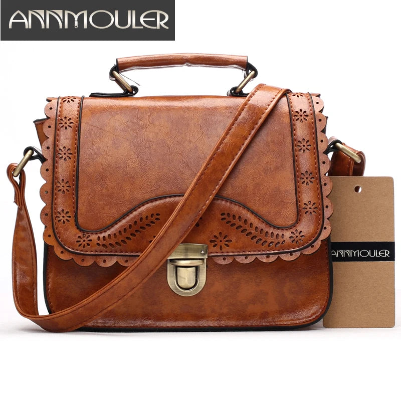 Vintage Women Bag Small Handbags Lace Shoulder Messenger Brown Satchel