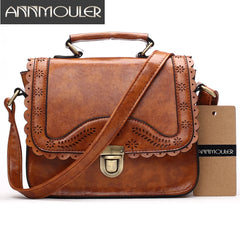 Vintage Women Bag Small Handbags Lace Shoulder Messenger Brown Satchel