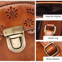 Vintage Women Bag Small Handbags Lace Shoulder Messenger Brown Satchel