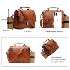 Vintage Women Bag Small Handbags Lace Shoulder Messenger Brown Satchel