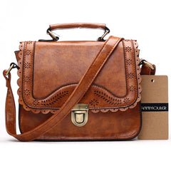 Vintage Women Bag Small Handbags Lace Shoulder Messenger Brown Satchel