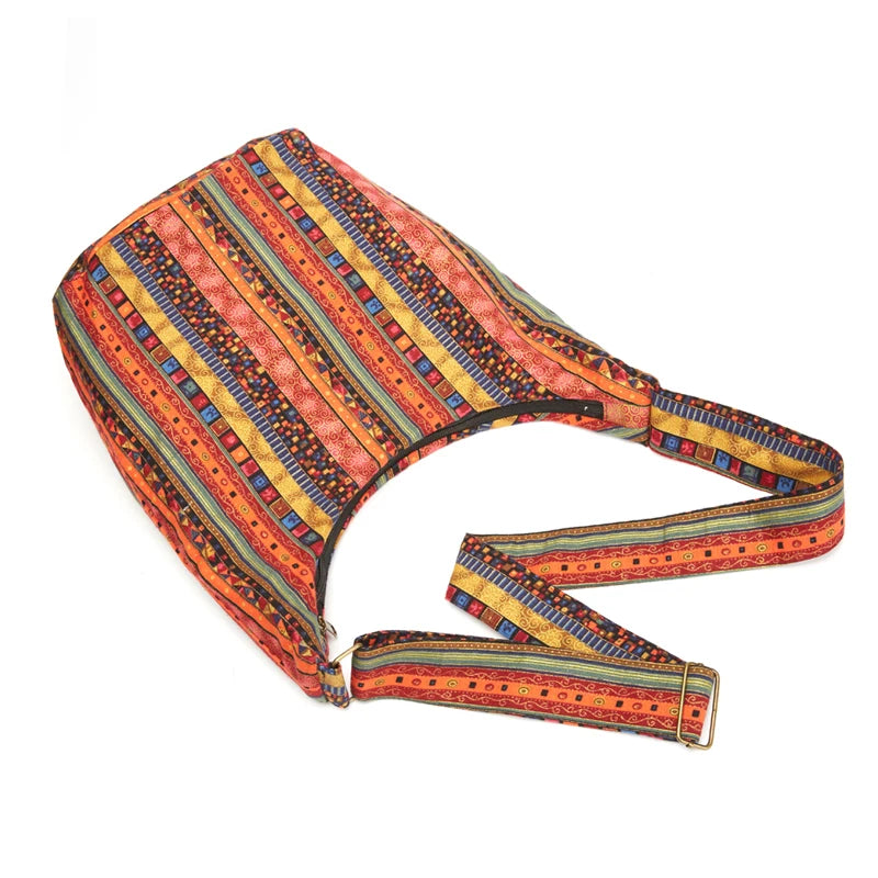 Vintage Bohemian Crossbody Bag with Adjustable Strap