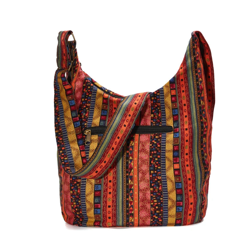 Vintage Bohemian Crossbody Bag with Adjustable Strap
