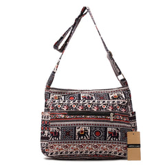 Bohemian Style Elephant Print Shoulder Bag