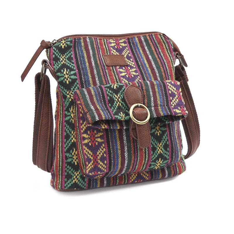 Vintage Women Shoulder Bag Fabric Crossbody Bag Handbag Purse Woman Messenger Ba