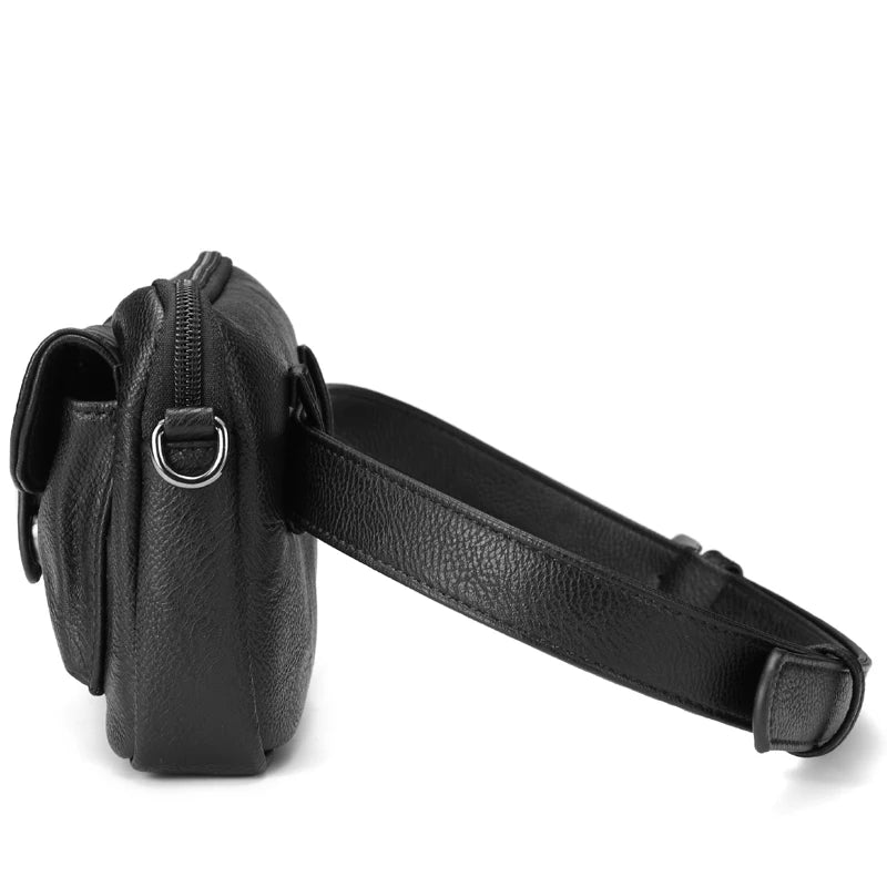Vintage Women Waist Bag Pu Leather Fanny Pack 2 Shoulders Belt Bag