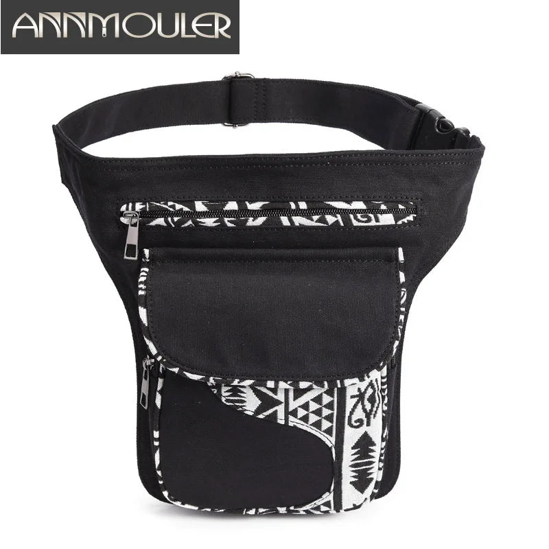 Vintage Women Waist Bag Pack Large Capacity Fanny Pack Fabric Patchwork