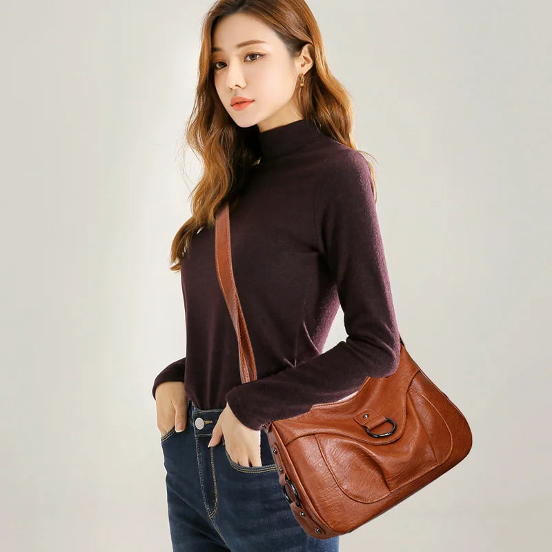 Women's Crossbody Bag Pu Leather Brown Shoulder Bag