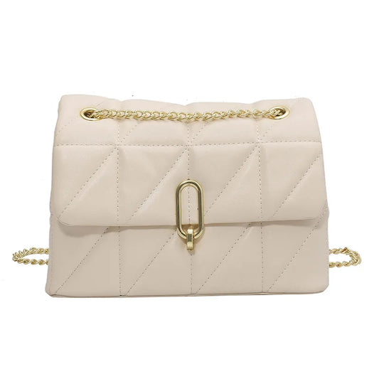 Quilted PU Leather Crossbody Bag Chain Underarm Messenger HPS1307