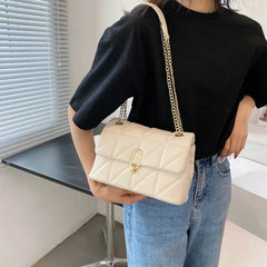 Quilted PU Leather Crossbody Bag Chain Underarm Messenger HPS1307