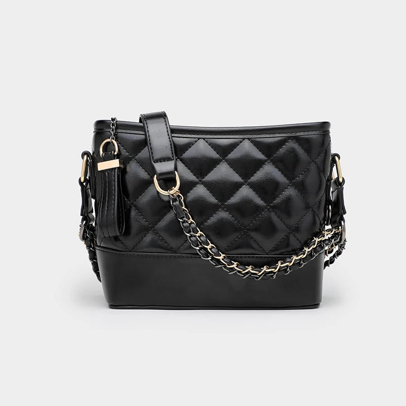Diamond Chain Shoulder Bag Hobo Crossbody Bag Female PU Classic Handbag