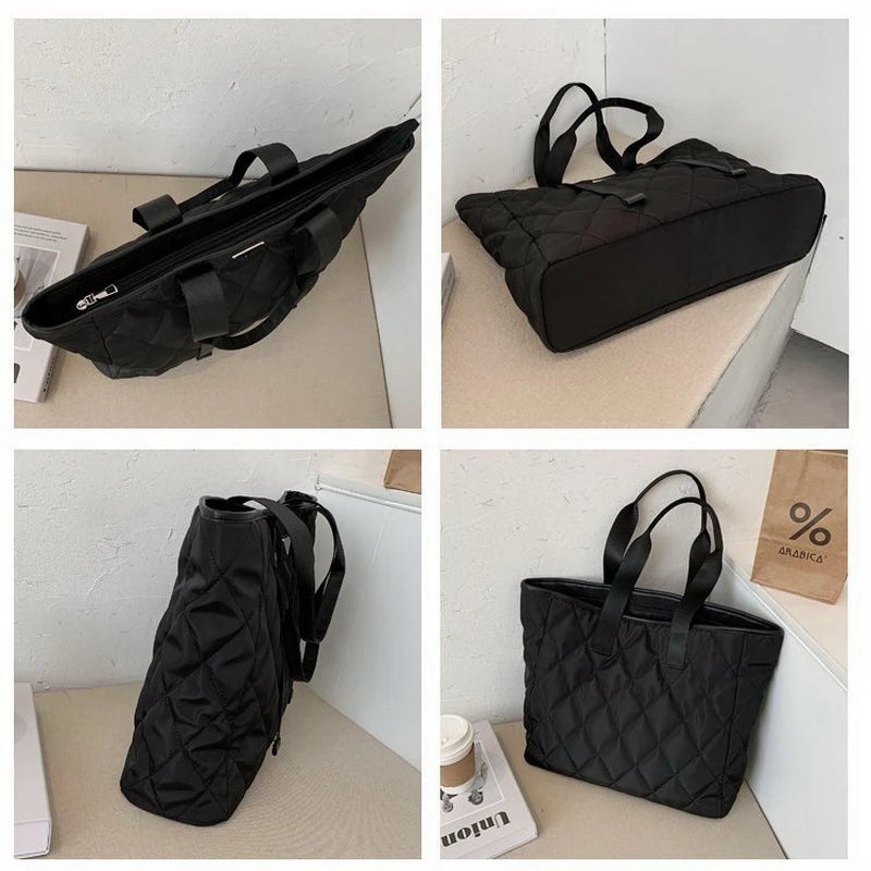 Women's Casual Nylon Tote Bag Large Shoulder Shopper Handbag