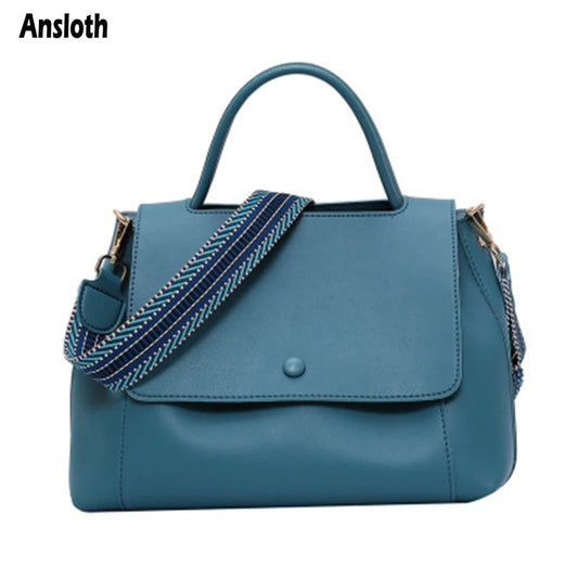 Soft PU Leather Shoulder Bag Women's High Capacity Messenger Bag