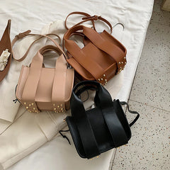 Rivet Shoulder Bags For Women Solid Messenger Bags Vintage Lady HPS1049