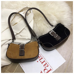 Panelled Square Canvas Shoulder Bag for Women HPS758