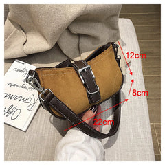 Panelled Square Canvas Shoulder Bag for Women HPS758