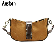 Panelled Square Canvas Shoulder Bag for Women HPS758