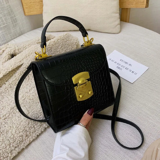 Retro Stone Pattern Shoulder Bag PU Leather Handbag Lady HPS984