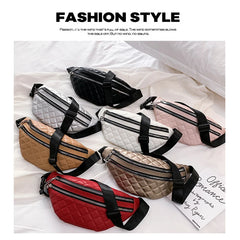 Plaid Waist Bag PU Leather Chest Bag Women Bag HPS1193
