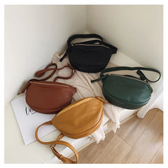 Women's Solid Waist Bag with Wide Strap, PU Leather Belt Pack