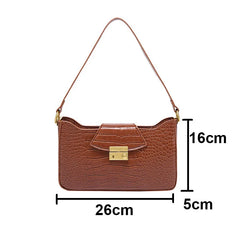 Stone Pattern PU Leather Shoulder Bags Solid Handbags Lady HPS1023