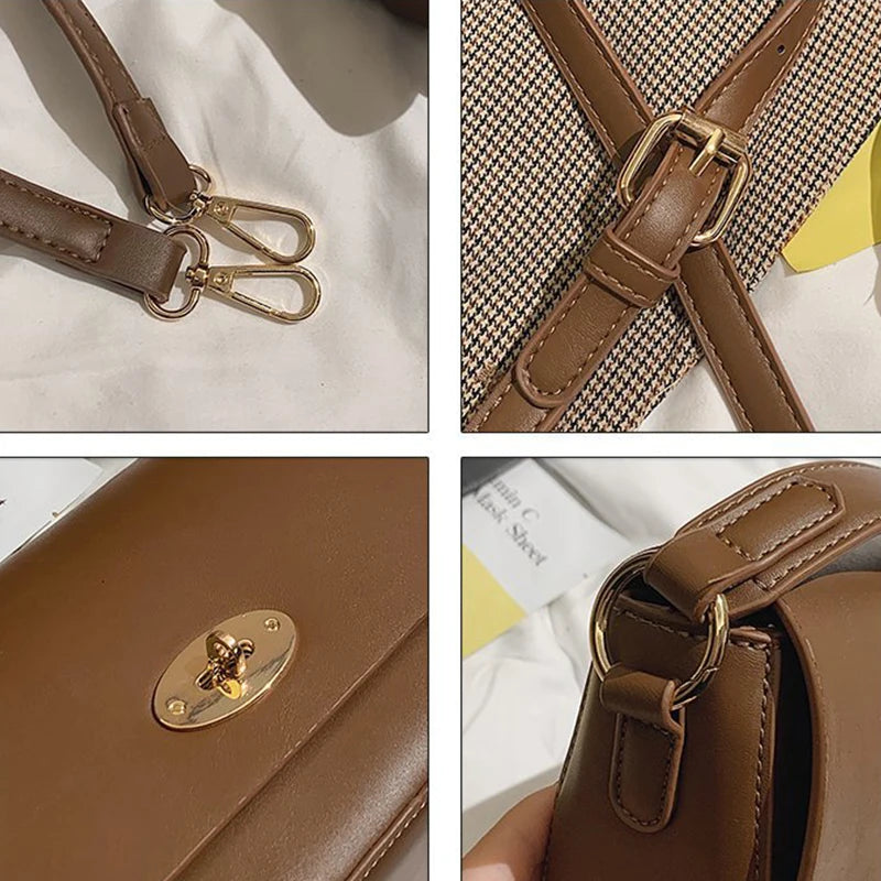 Vintage PU Leather Shoulder Bag Mini Square Lady Handbag HPS1036